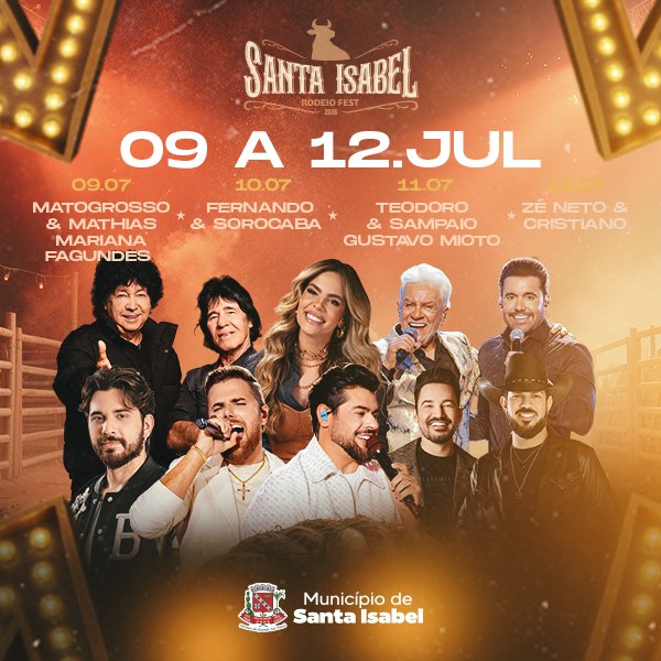Santa Isabel Rodeio Fest 2026 em Santa Isabel - Matogrosso e Mathias + Mariana Fagundes