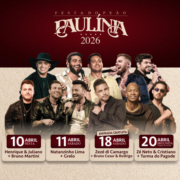 Festa do Peão de Paulínia de 2026 - Henrique e Juliano + Bruno Martini em Paulinia