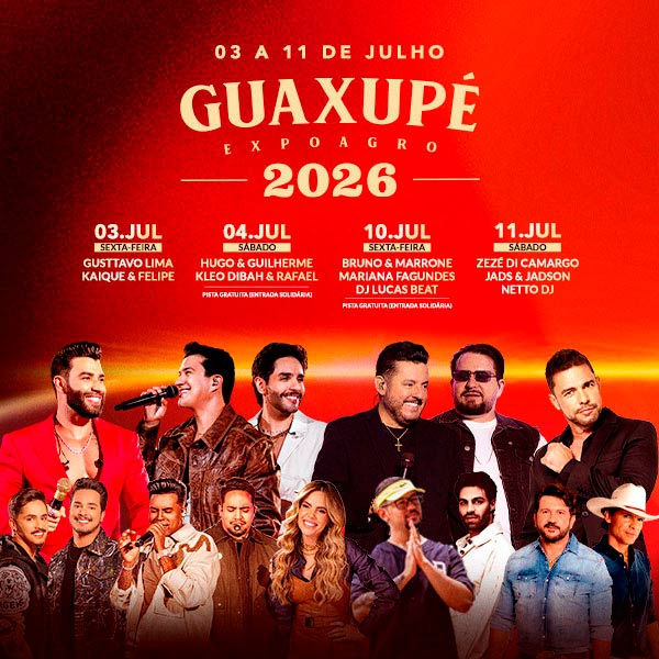 Expoagro Guaxupé 2026 em Guaxupe - Bruno e Marrone + Mariana Fagundes + Dj Lucas Beat