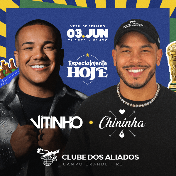 Especialmente Hoje C/ Vitinho + Chininha - 2 Shows Completos! em Rio de Janeiro