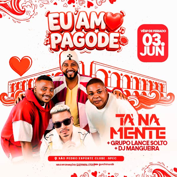 Eu Amo Pagode - Tá na Mente em Sao Pedro da Aldeia