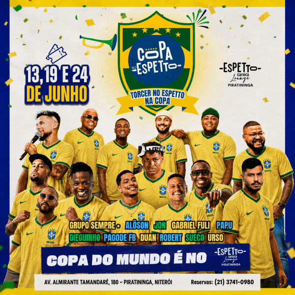 Copa Espetto - 24.06 em Niteroi - Grupo Sempre + Alôson + Jon + Gabriel Fuli + Papu + Diguinho + Pagode Fb + Duan + Robert + Sueco + Urso
